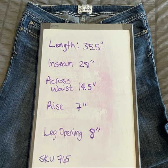 Aeropostale Chelsea boot cut blue denim jeans 5/6 short - Picture 8 of 8